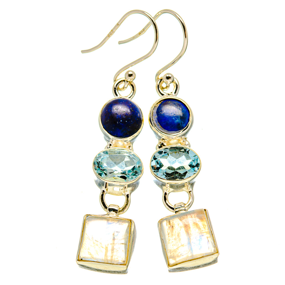 Rainbow Moonstone Earrings handcrafted by Anasilvercos - EARR415360
