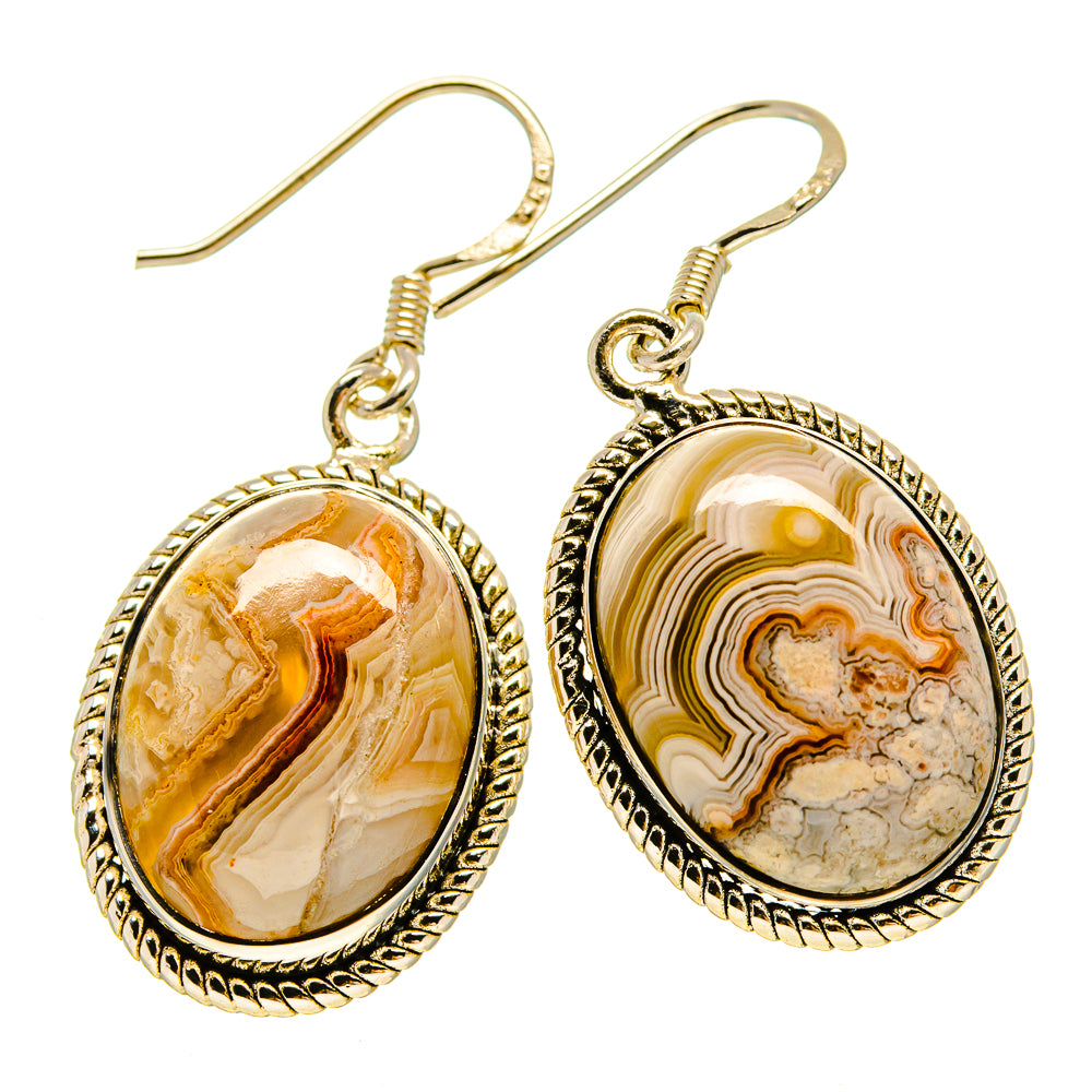 Laguna Lace Agate Earrings handcrafted by Anasilvercos - EARR415373