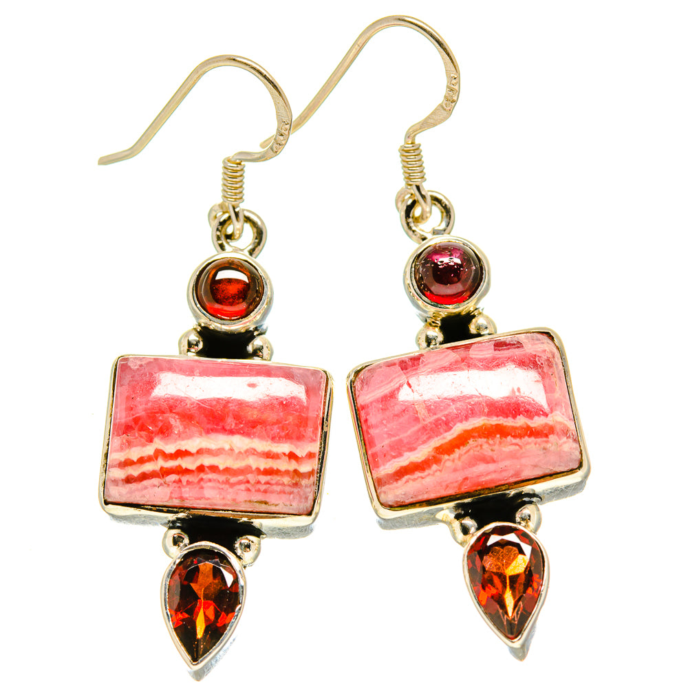 Rhodochrosite Earrings handcrafted by Anasilvercos - EARR415383