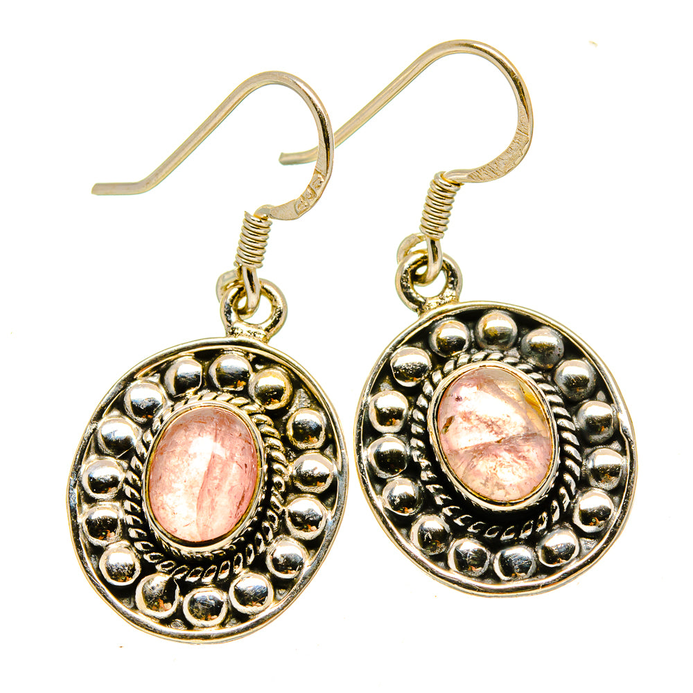 Rose Quartz Earrings handcrafted by Anasilvercos - EARR415390