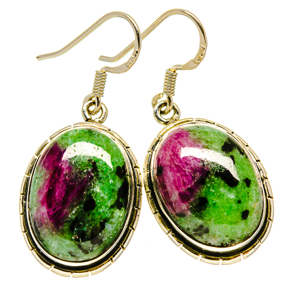 Ruby Zoisite Earrings handcrafted by Anasilvercos - EARR415404