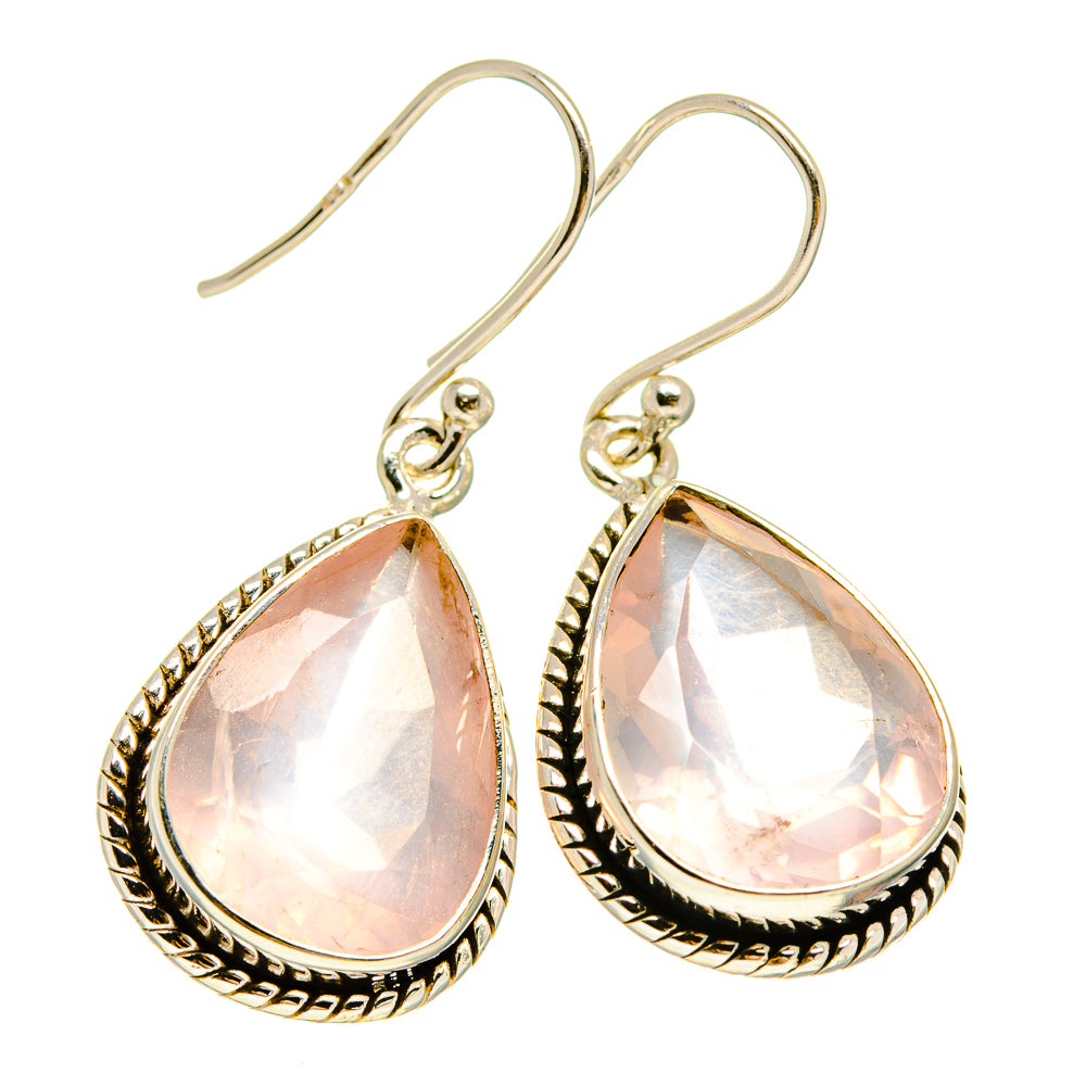 Rose Quartz Earrings handcrafted by Anasilvercos - EARR415434