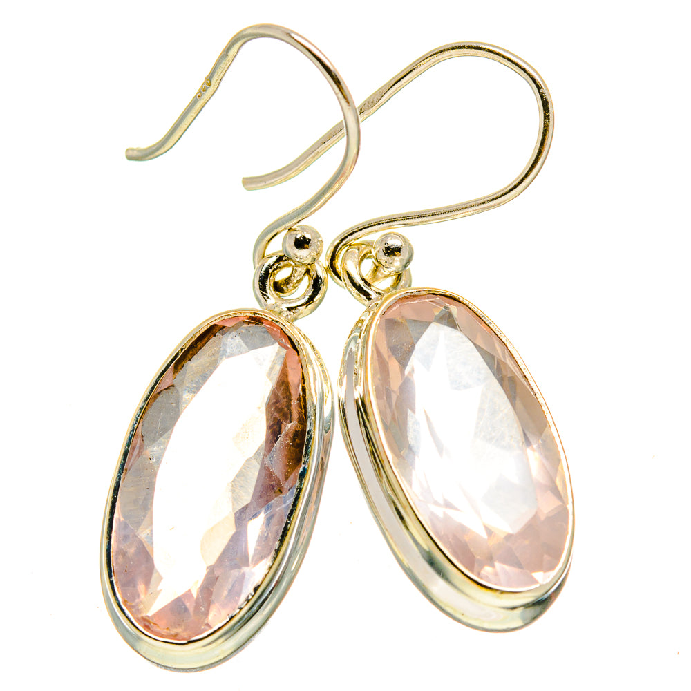 Rose Quartz Earrings handcrafted by Anasilvercos - EARR415444