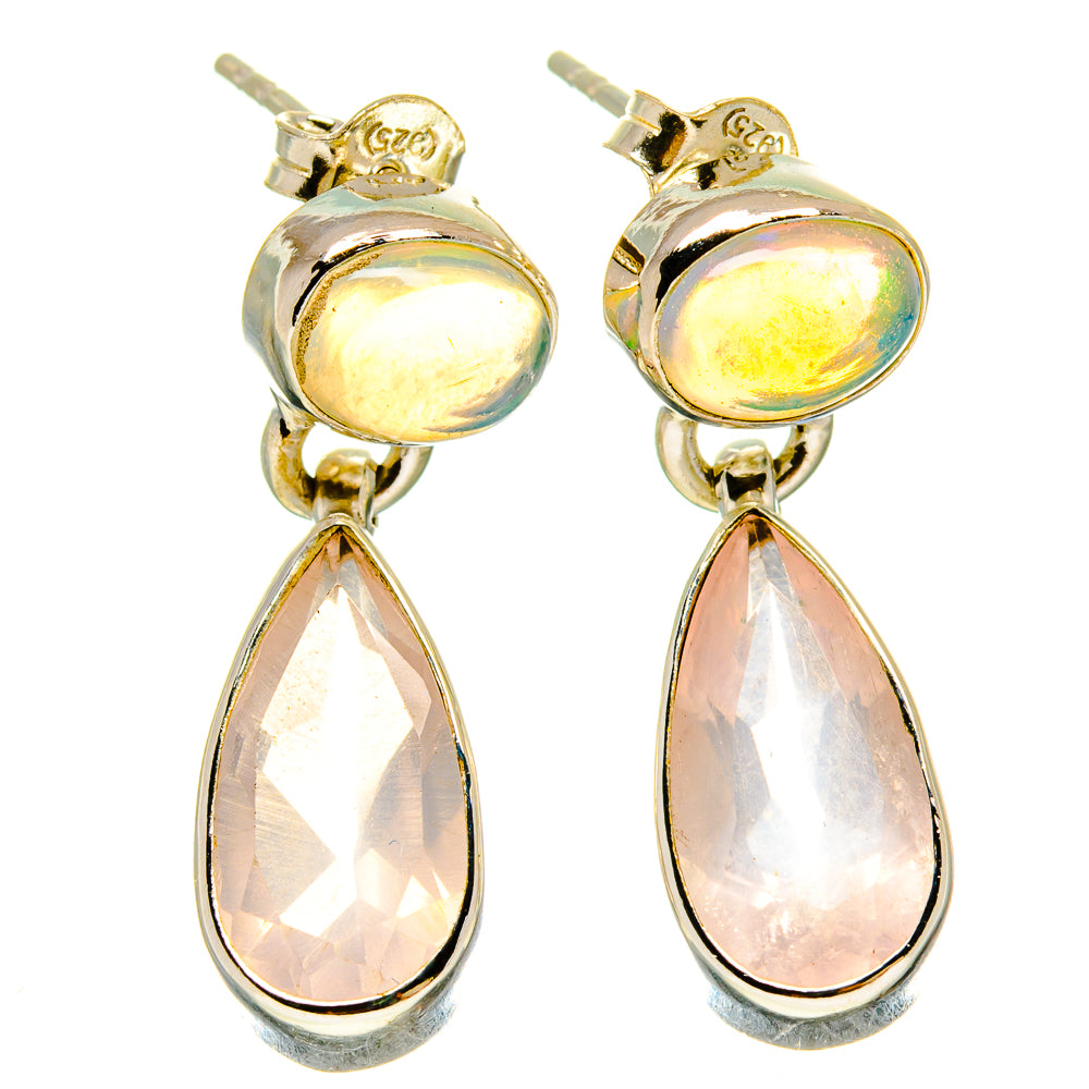 Rose Quartz Earrings handcrafted by Anasilvercos - EARR415450