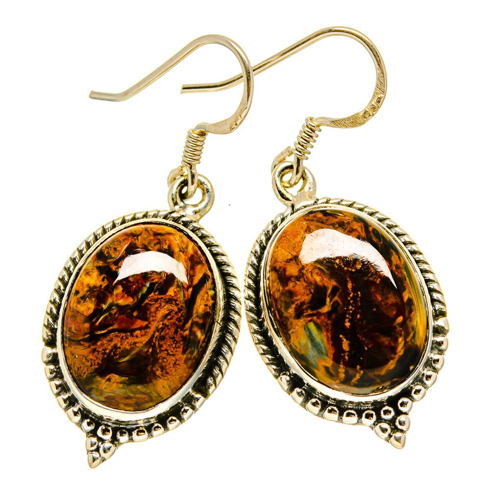 Golden Pietersite Earrings handcrafted by Anasilvercos - EARR415469