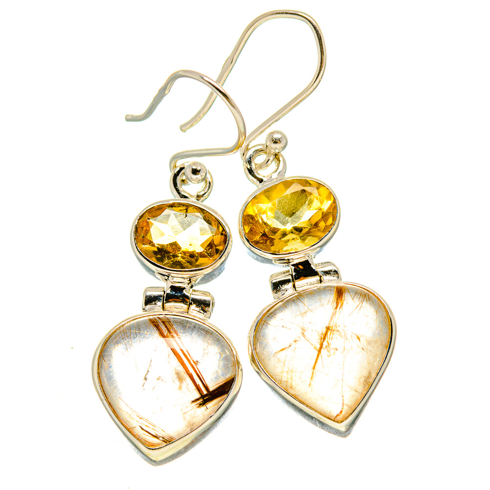 Rutilated Quartz Earrings handcrafted by Anasilvercos - EARR415470