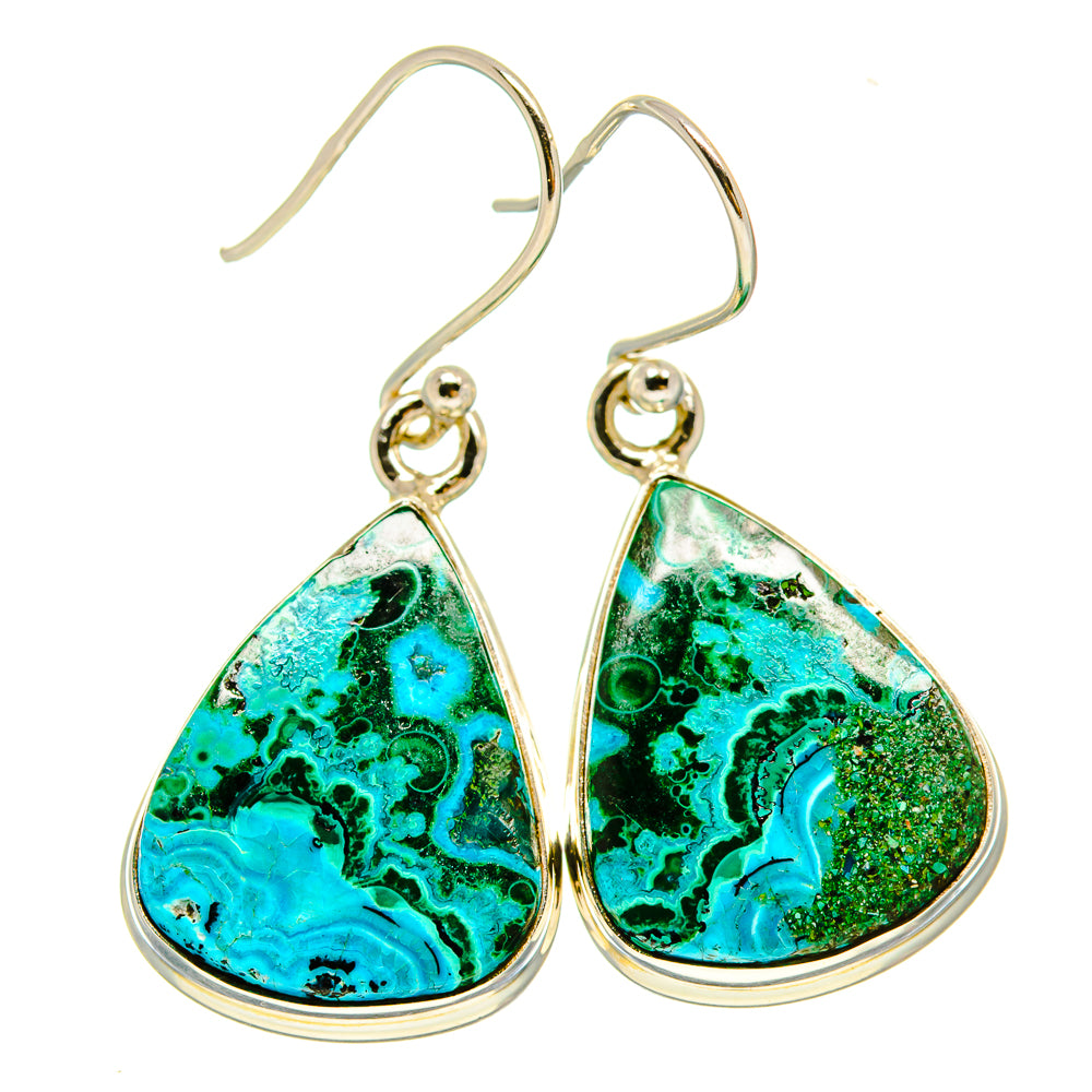 Malachite In Chrysocolla Earrings handcrafted by Anasilvercos - EARR415478