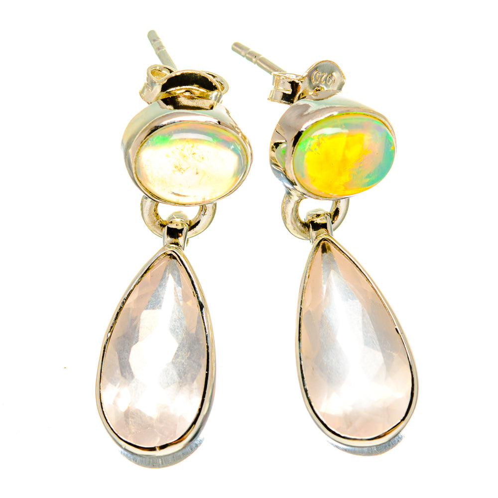 Rose Quartz Earrings handcrafted by Anasilvercos - EARR415496