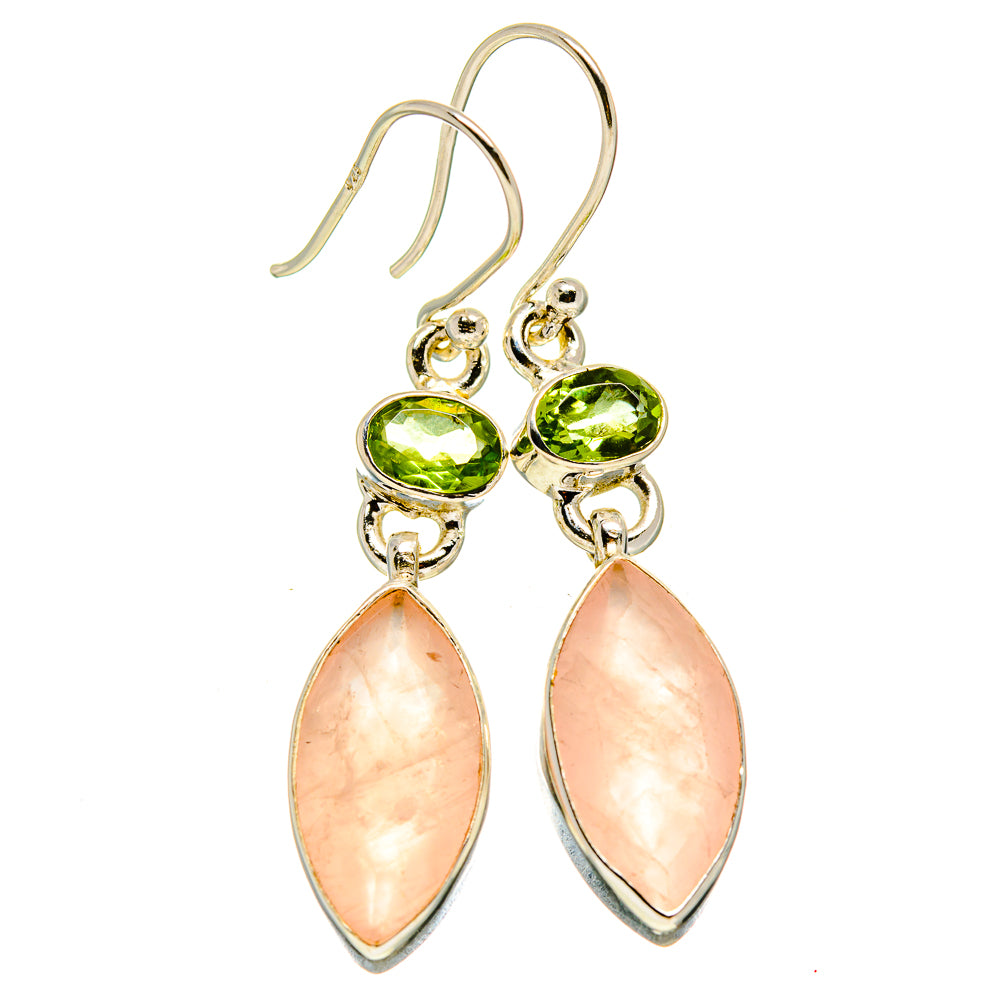 Rose Quartz Earrings handcrafted by Anasilvercos - EARR415508