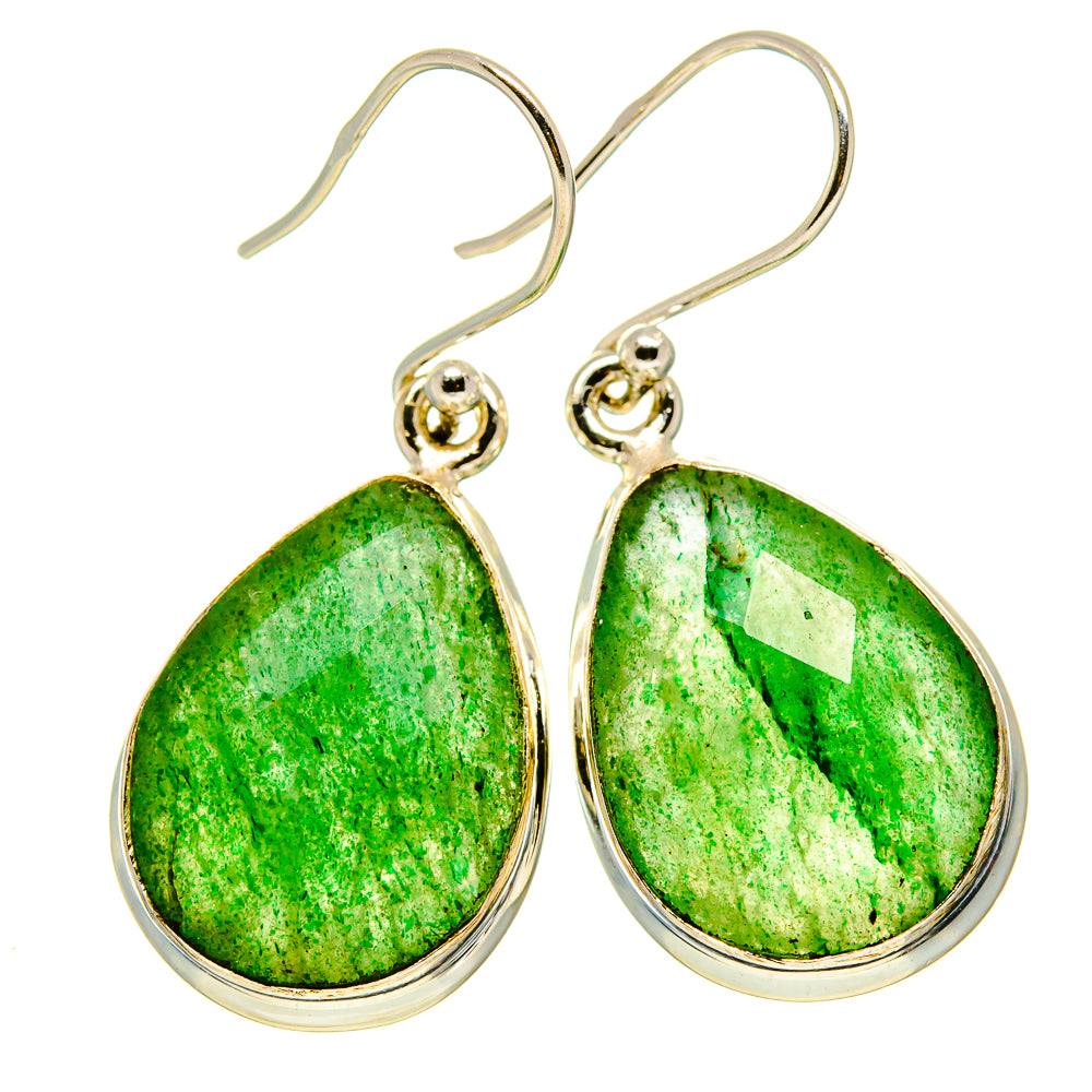 Green Aventurine Earrings handcrafted by Anasilvercos - EARR415527
