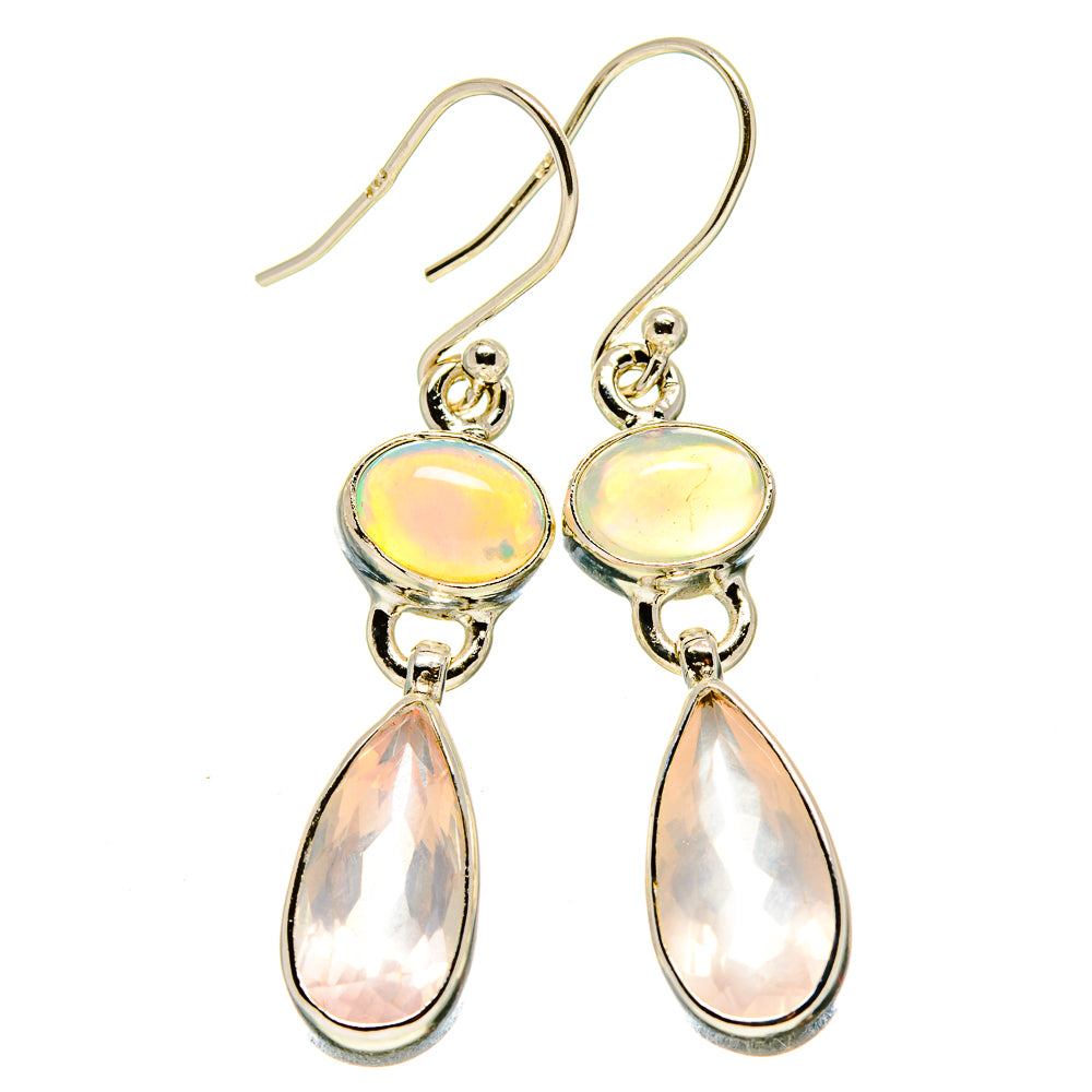 Rose Quartz Earrings handcrafted by Anasilvercos - EARR415528
