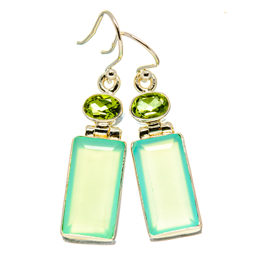 Aqua Chalcedony Earrings handcrafted by Anasilvercos - EARR415533