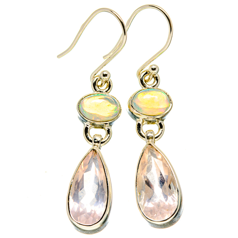 Rose Quartz Earrings handcrafted by Anasilvercos - EARR415539