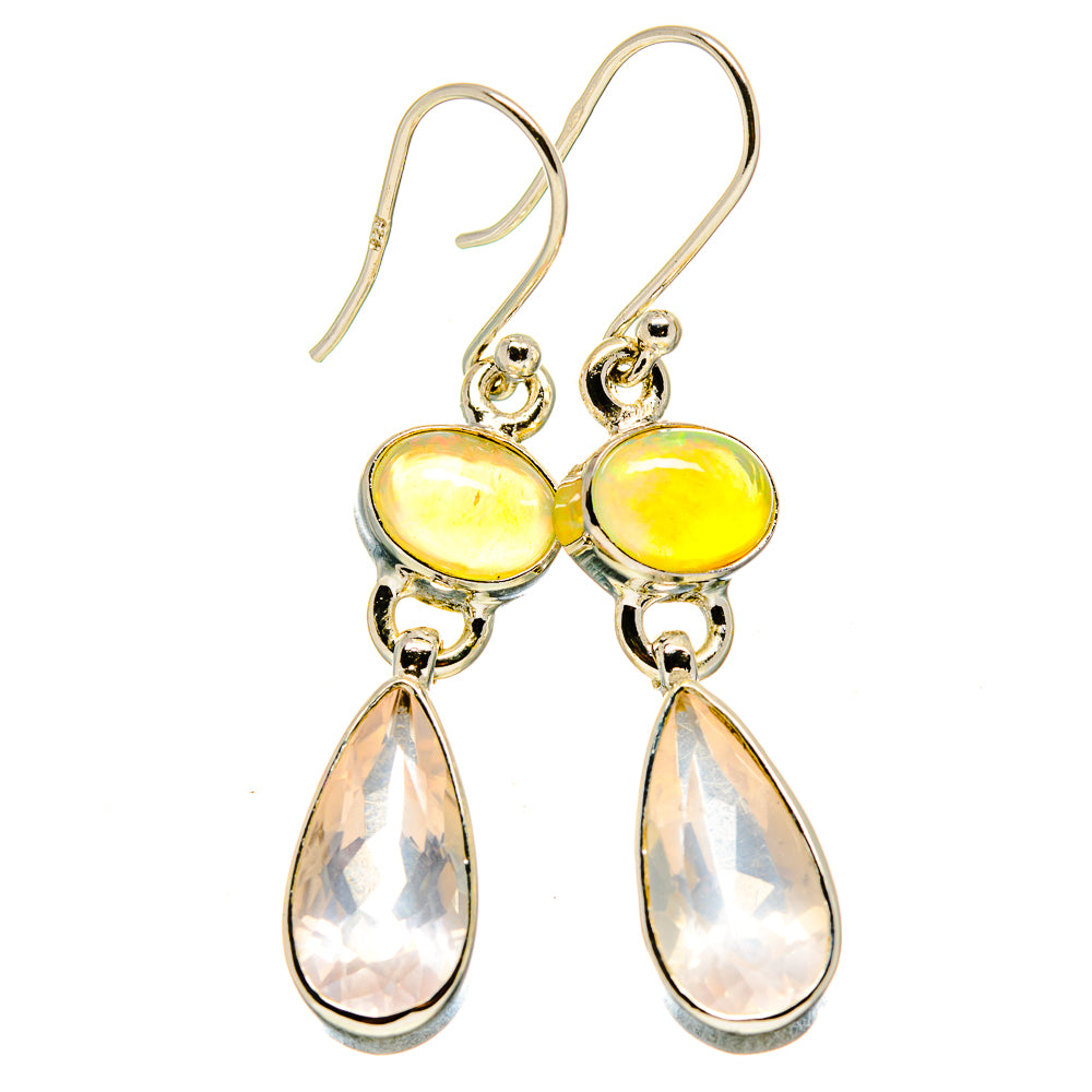 Rose Quartz Earrings handcrafted by Anasilvercos - EARR415548