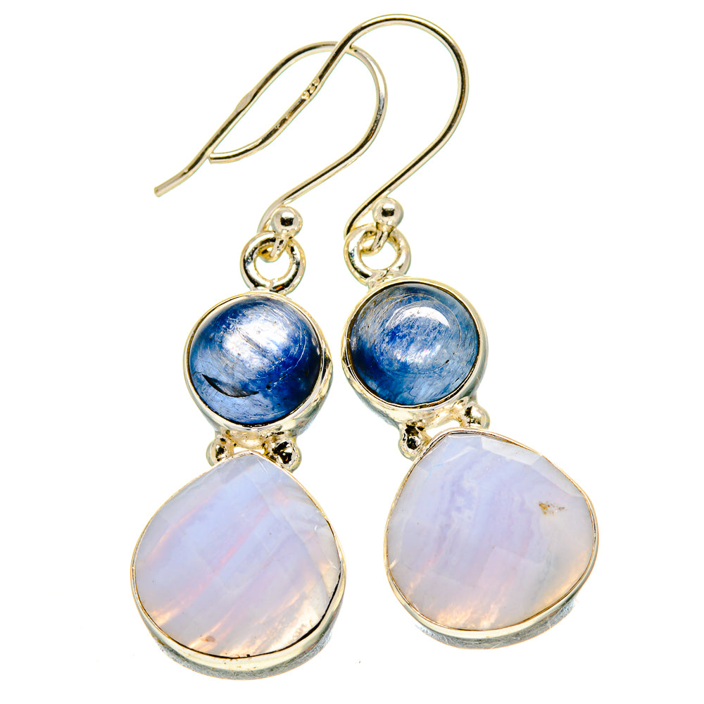 Blue Lace Agate Earrings handcrafted by Anasilvercos - EARR415551