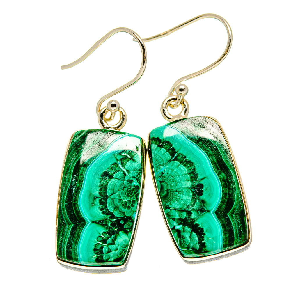 Malachite In Chrysocolla Earrings handcrafted by Anasilvercos - EARR415555
