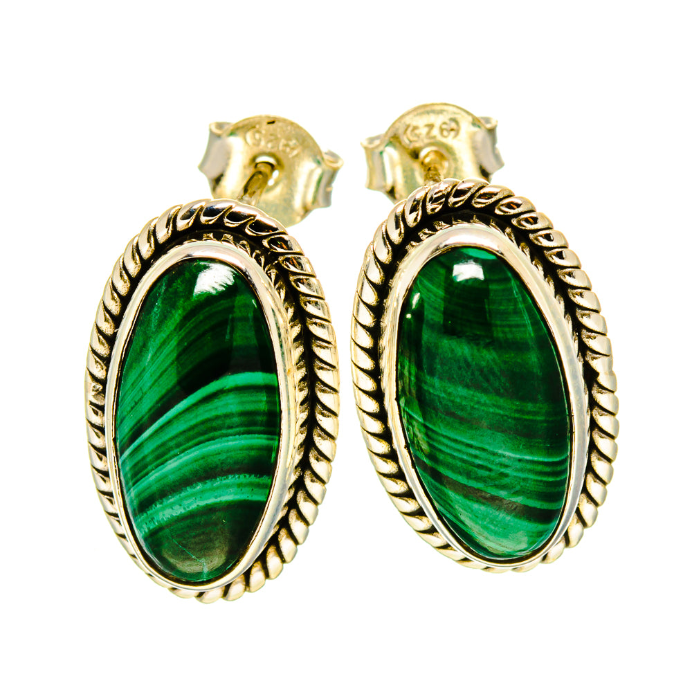 Malachite Earrings handcrafted by Anasilvercos - EARR415563