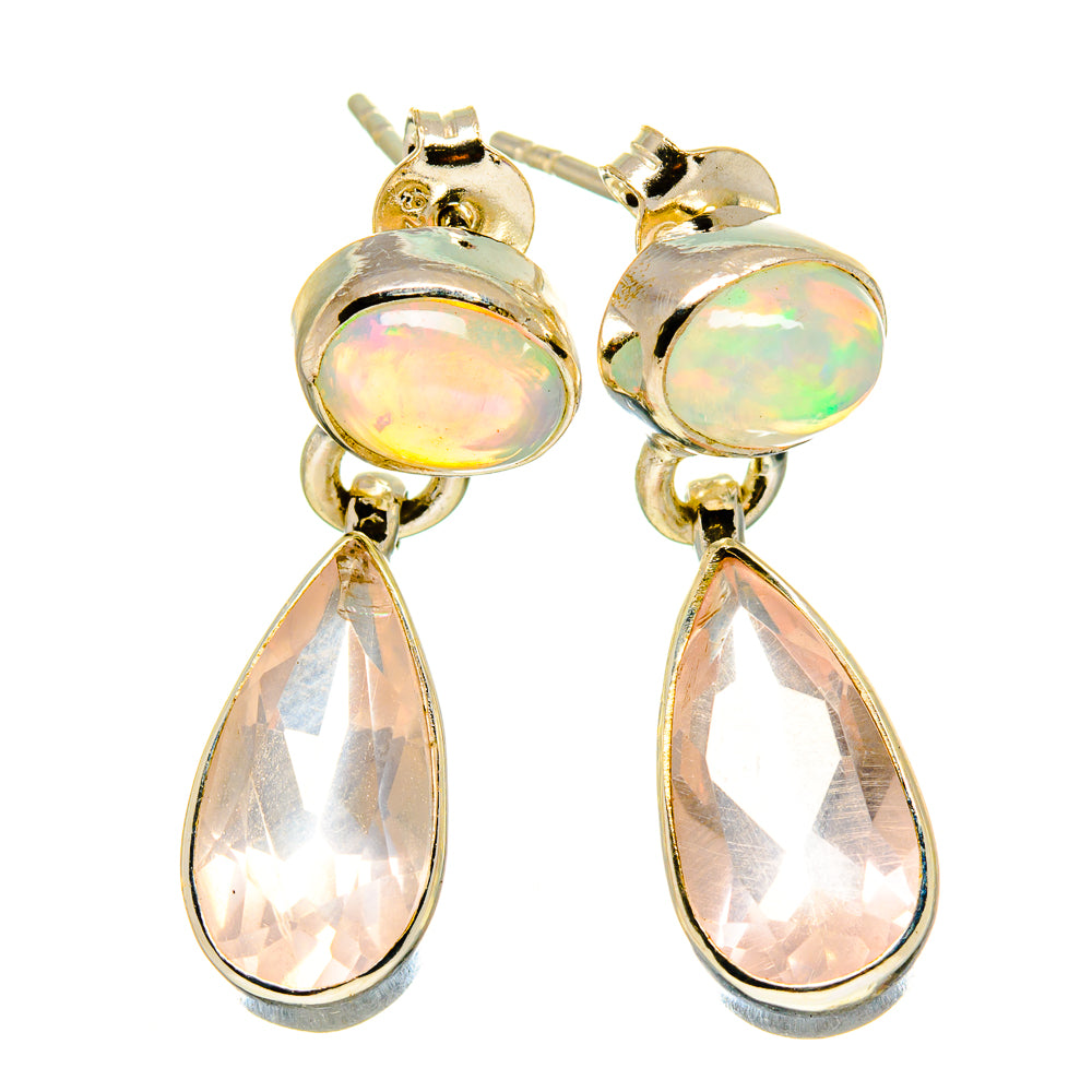 Rose Quartz Earrings handcrafted by Anasilvercos - EARR415569