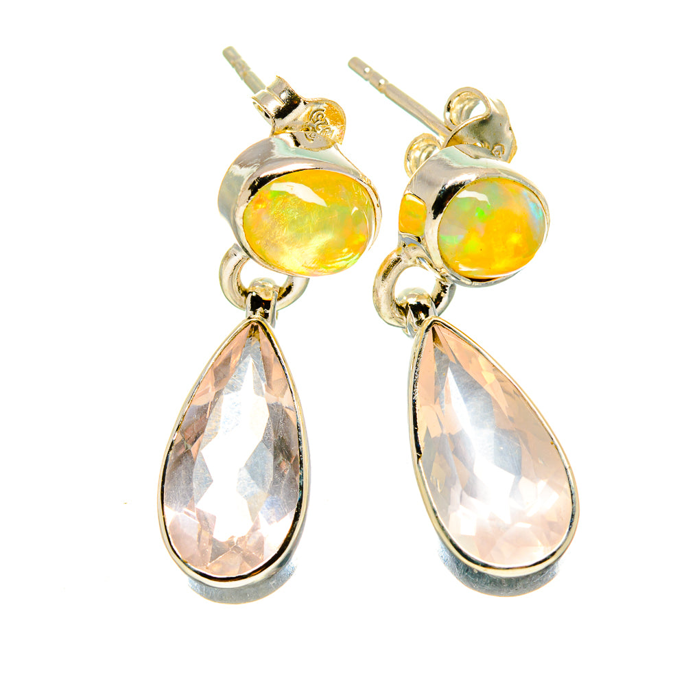 Rose Quartz Earrings handcrafted by Anasilvercos - EARR415576