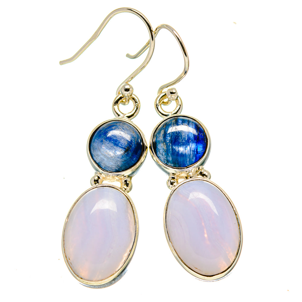 Blue Lace Agate Earrings handcrafted by Anasilvercos - EARR415606