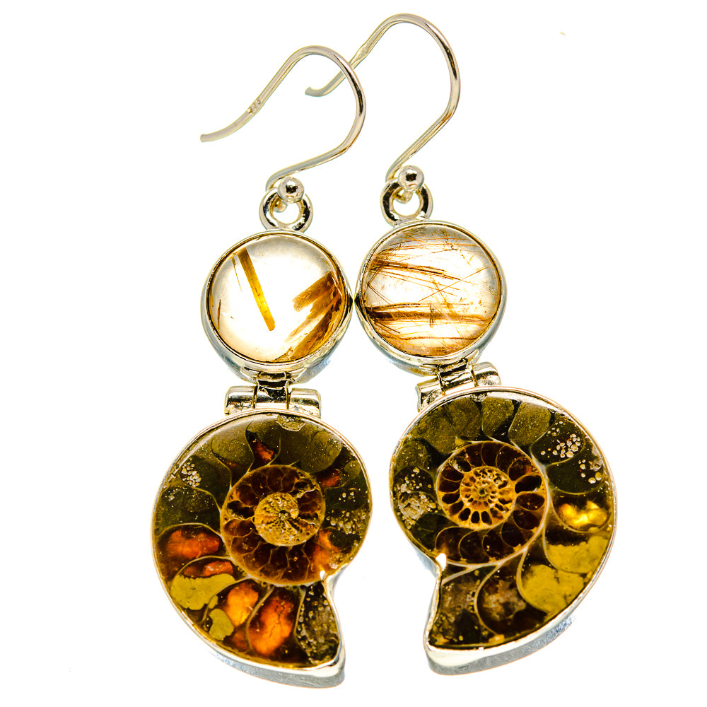 Ammonite Fossil Earrings handcrafted by Anasilvercos - EARR415609