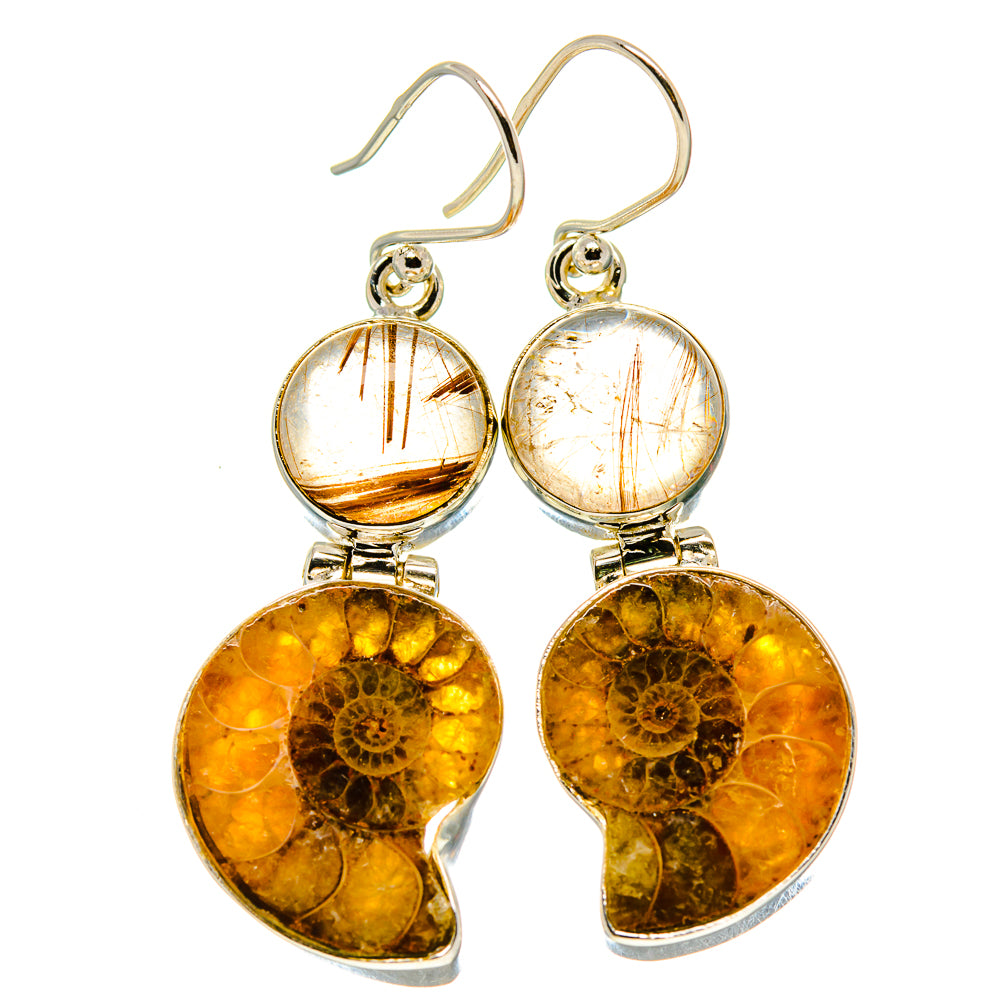 Ammonite Fossil Earrings handcrafted by Anasilvercos - EARR415611