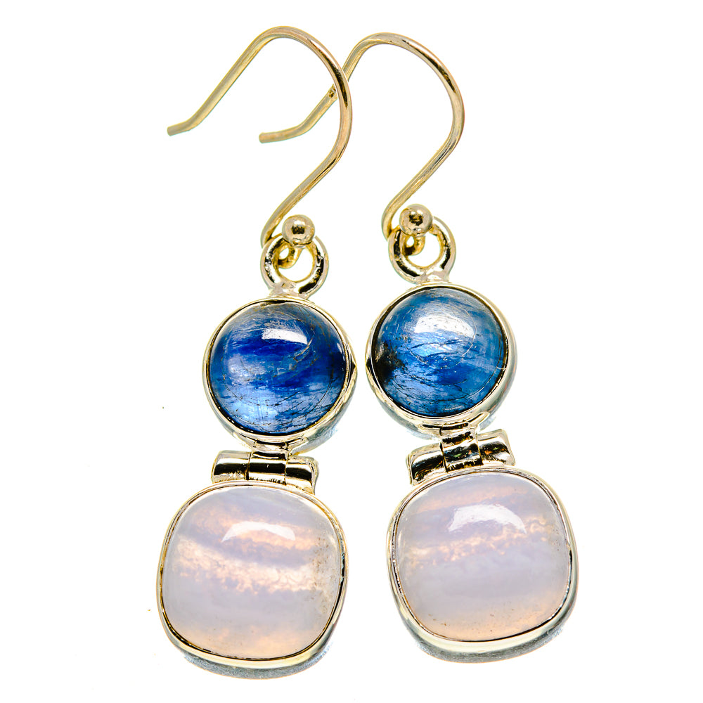Blue Lace Agate Earrings handcrafted by Anasilvercos - EARR415613