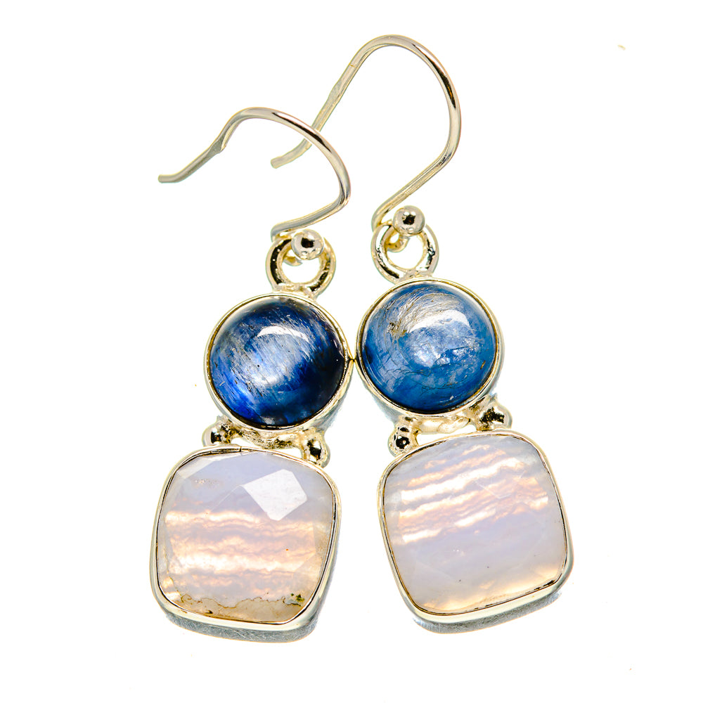 Blue Lace Agate Earrings handcrafted by Anasilvercos - EARR415625