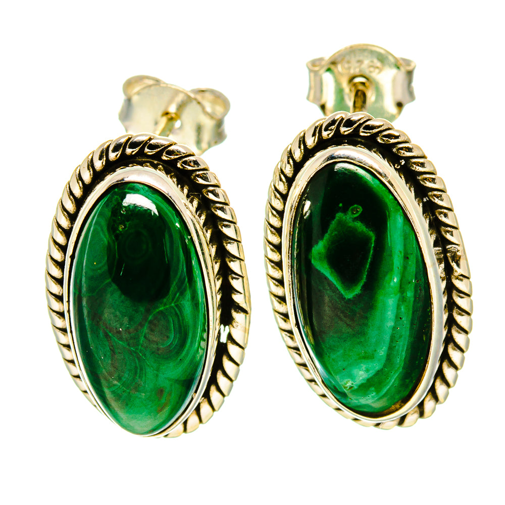 Malachite Earrings handcrafted by Anasilvercos - EARR415629