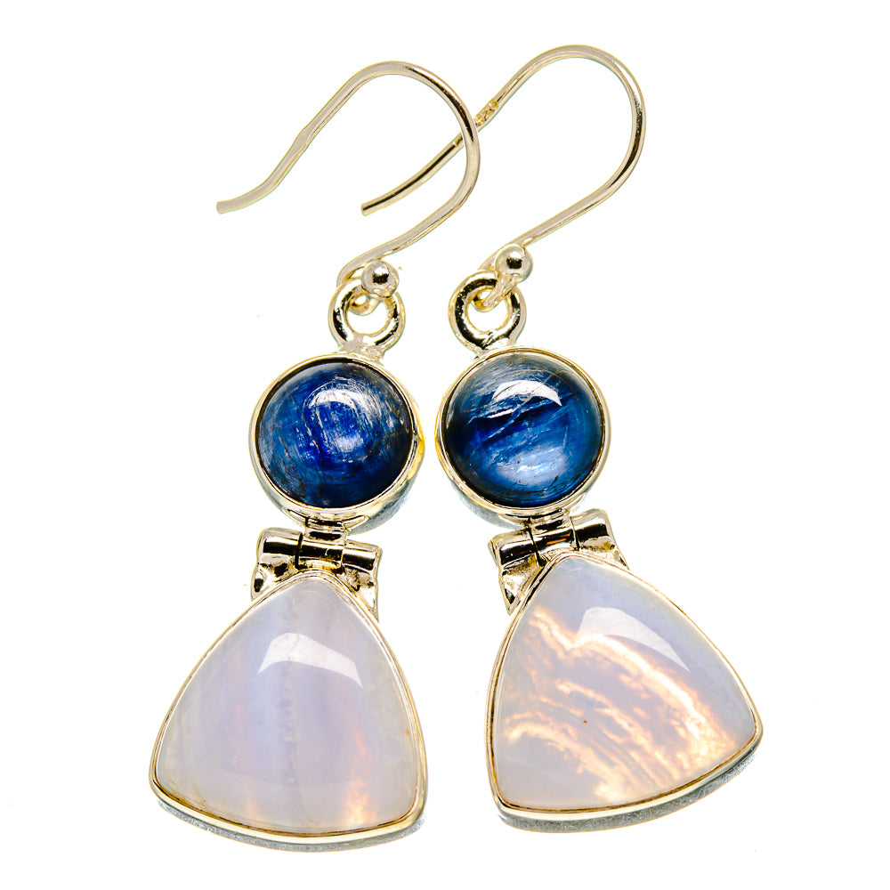Blue Lace Agate Earrings handcrafted by Anasilvercos - EARR415635