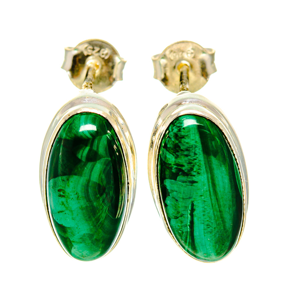 Malachite Earrings handcrafted by Anasilvercos - EARR415636