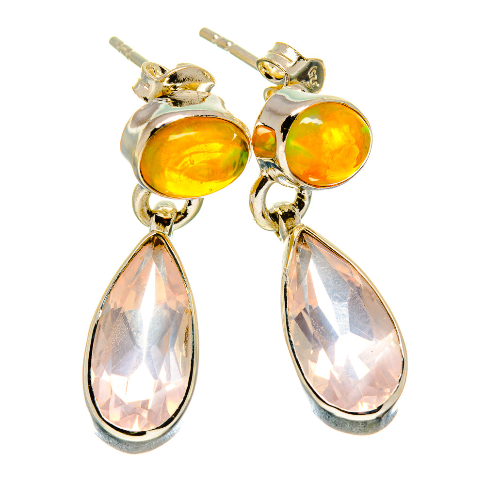 Rose Quartz Earrings handcrafted by Anasilvercos - EARR415641