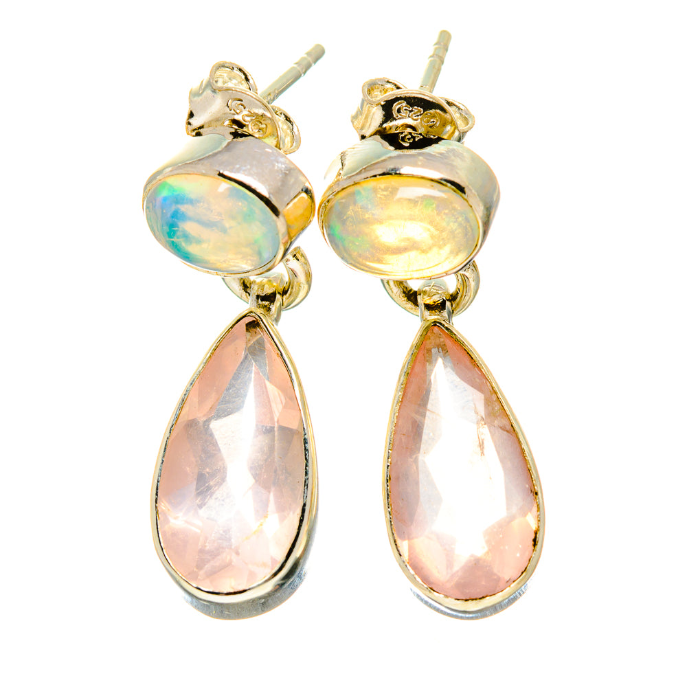 Rose Quartz Earrings handcrafted by Anasilvercos - EARR415650