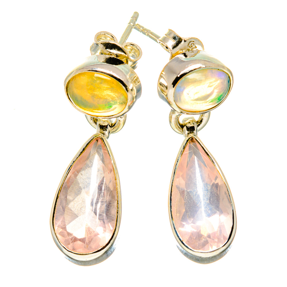 Rose Quartz Earrings handcrafted by Anasilvercos - EARR415656