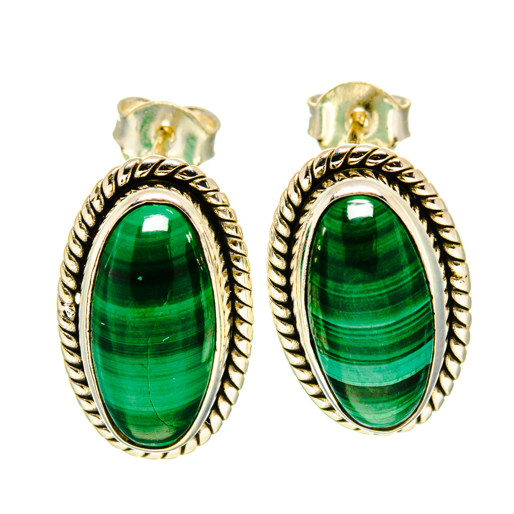Malachite Earrings handcrafted by Anasilvercos - EARR415657