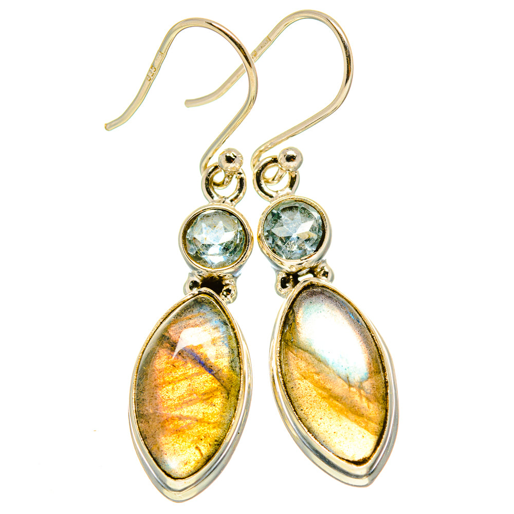 Labradorite, Blue Topaz Earrings handcrafted by Anasilvercos - EARR415665