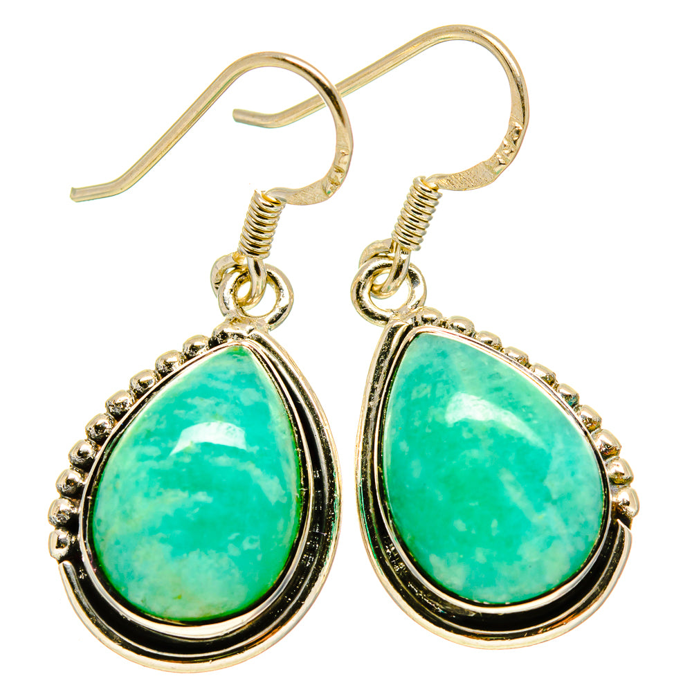 Peruvian Amazonite Earrings handcrafted by Anasilvercos - EARR415668