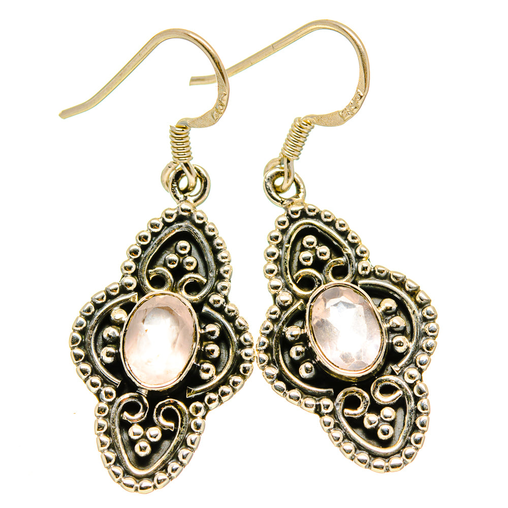 Rose Quartz Earrings handcrafted by Anasilvercos - EARR415671