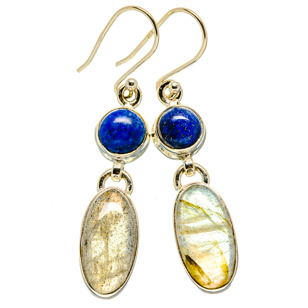 Labradorite, Lapis Lazuli Earrings handcrafted by Anasilvercos - EARR415682