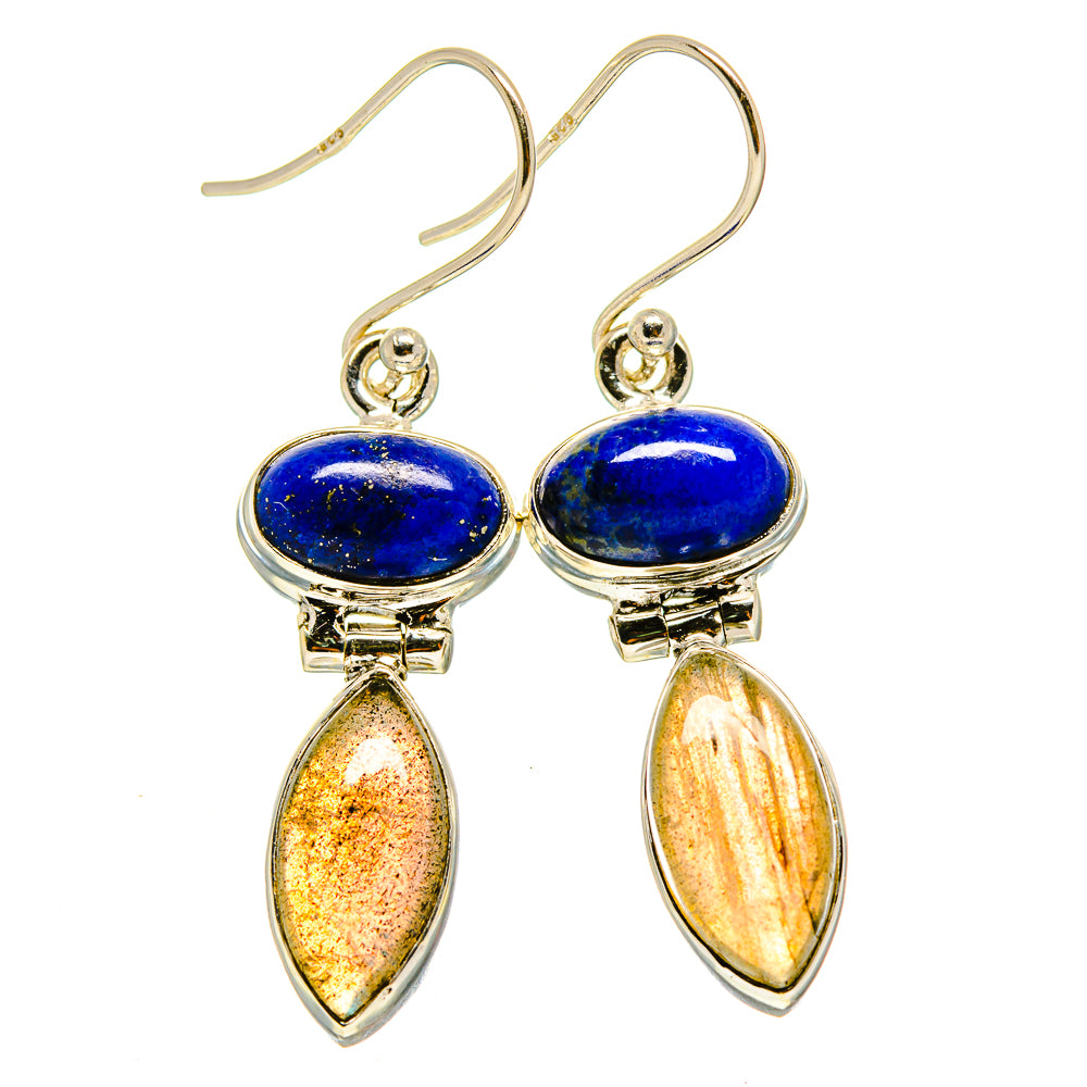 Labradorite, Lapis Lazuli Earrings handcrafted by Anasilvercos - EARR415683