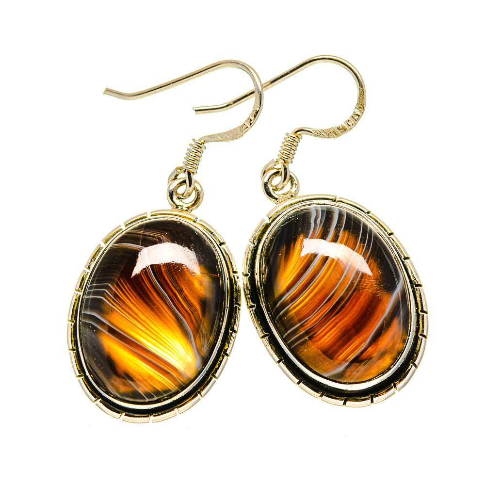 Botswana Agate Earrings handcrafted by Anasilvercos - EARR415687
