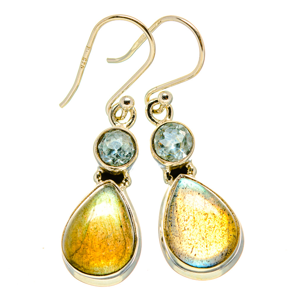 Labradorite, Blue Topaz Earrings handcrafted by Anasilvercos - EARR415719