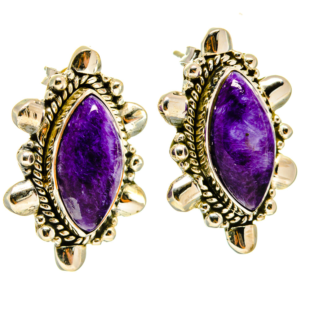 Charoite Earrings handcrafted by Anasilvercos - EARR415720
