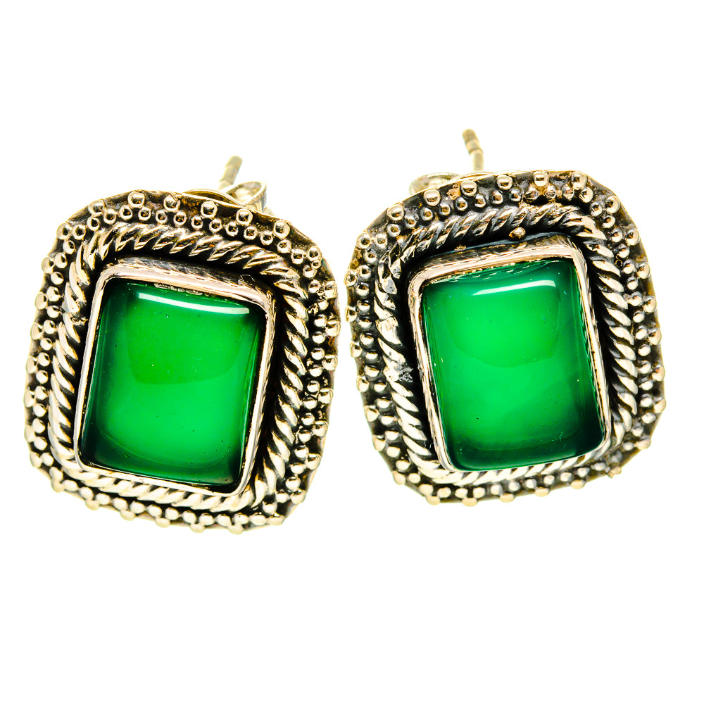 Green Onyx Earrings handcrafted by Anasilvercos - EARR415727
