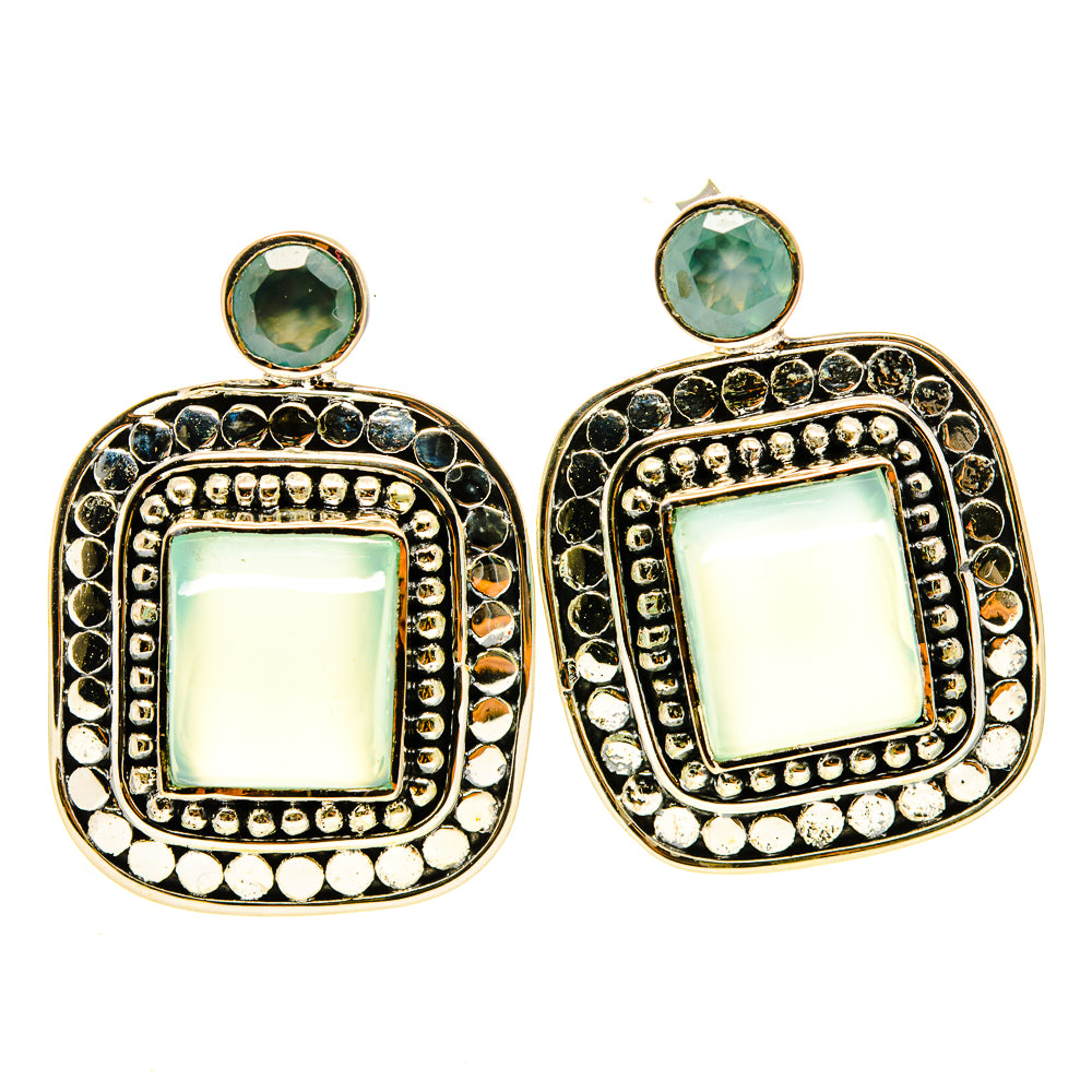 Aqua Chalcedony, Blue Topaz Earrings handcrafted by Anasilvercos - EARR415733