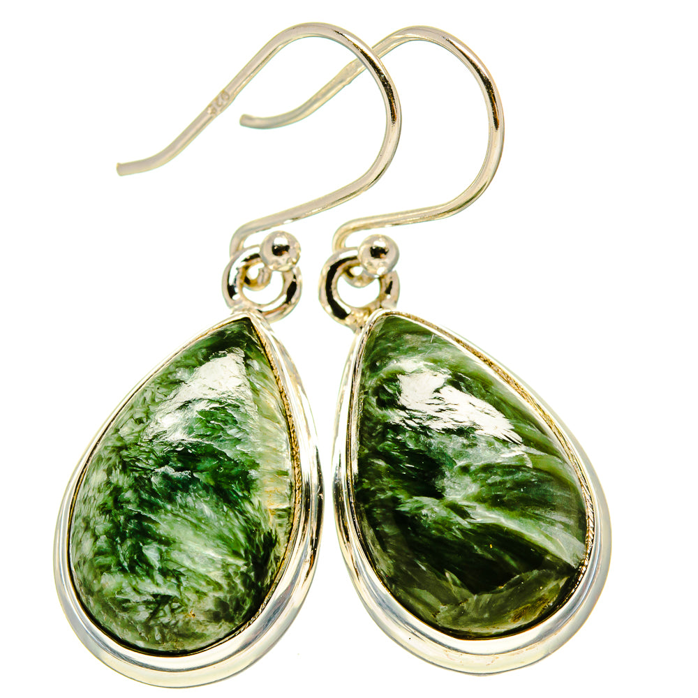 Seraphinite Earrings handcrafted by Anasilvercos - EARR415765