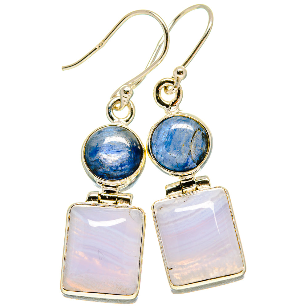 Blue Lace Agate Earrings handcrafted by Anasilvercos - EARR415766