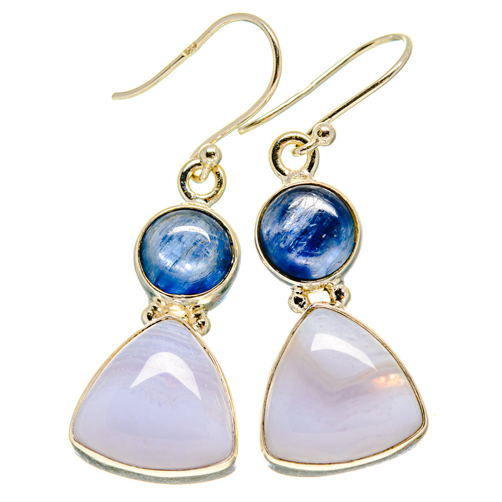 Blue Lace Agate Earrings handcrafted by Anasilvercos - EARR415770