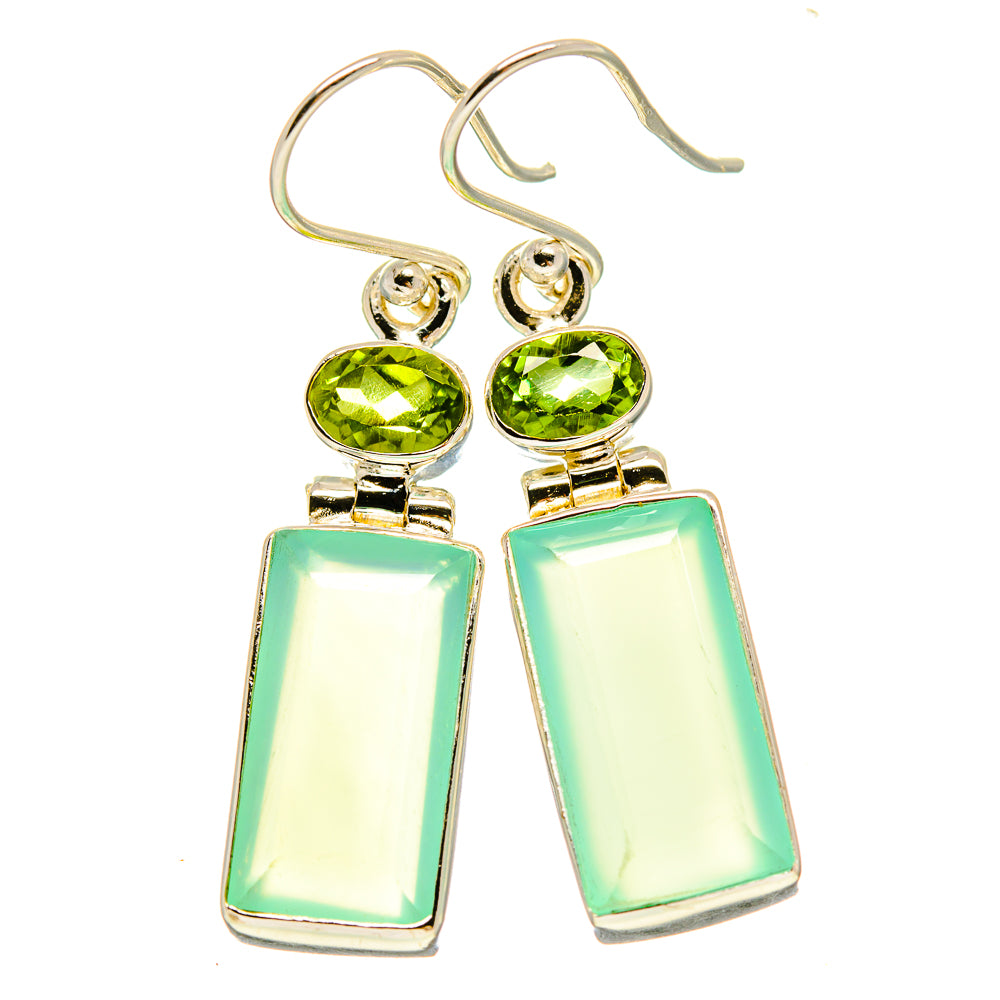 Aqua Chalcedony Earrings handcrafted by Anasilvercos - EARR415774