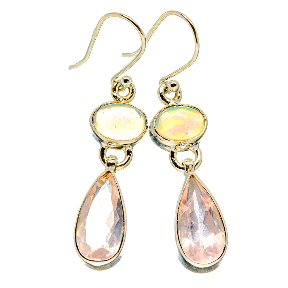 Rose Quartz Earrings handcrafted by Anasilvercos - EARR415794